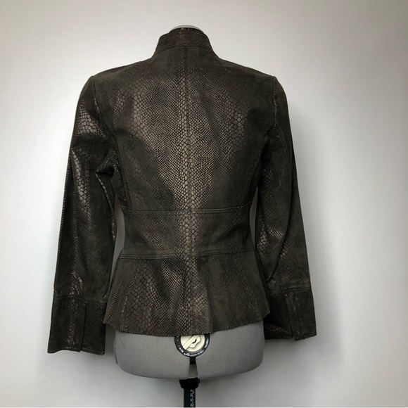 SOLD Sleek Moto Genuine Leather & Suede Python Jacket - Picture 7 of 11